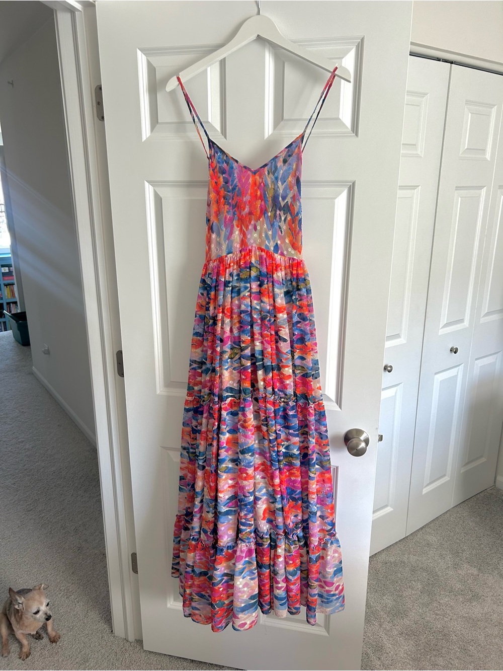 Misa Los Angeles Multicolor Spaghetti-Strap V-Neck Maxi Dress
